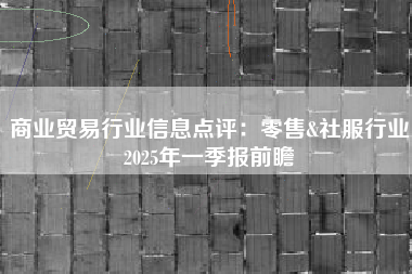 商业贸易行业信息点评：零售&社服行业2025年一季报前瞻