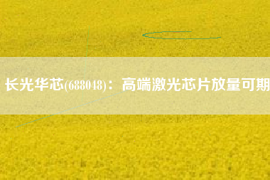 长光华芯(688048)：高端激光芯片放量可期