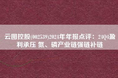 云图控股(002539)2024年年报点评：24Q4盈利承压 氮、磷产业链强链补链