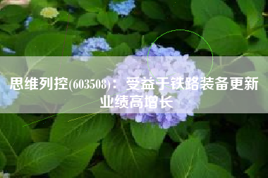 思维列控(603508)：受益于铁路装备更新 业绩高增长