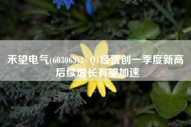 禾望电气(603063)：Q1经营创一季度新高 后续增长有望加速