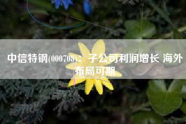 中信特钢(000708)：子公司利润增长 海外布局可期