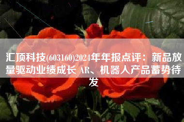 汇顶科技(603160)2024年年报点评：新品放量驱动业绩成长 AR、机器人产品蓄势待发