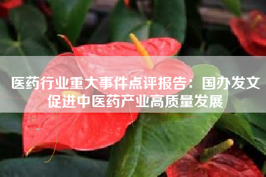 医药行业重大事件点评报告：国办发文促进中医药产业高质量发展