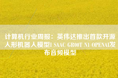计算机行业周报：英伟达推出首款开源人形机器人模型I SAAC GR00T N1 OPENAI发布音频模型