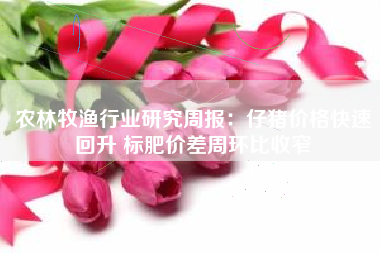 农林牧渔行业研究周报：仔猪价格快速回升 标肥价差周环比收窄