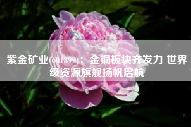 紫金矿业(601899)：金铜板块齐发力 世界级资源旗舰扬帆启航