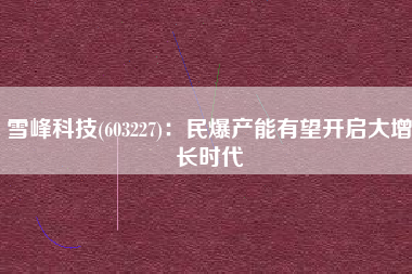 雪峰科技(603227)：民爆产能有望开启大增长时代