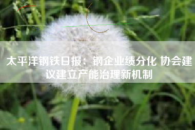 太平洋钢铁日报：钢企业绩分化 协会建议建立产能治理新机制