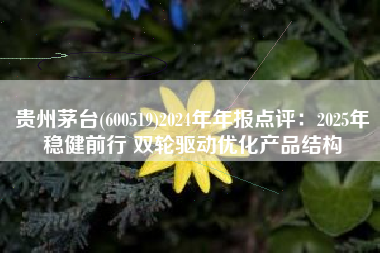 贵州茅台(600519)2024年年报点评：2025年稳健前行 双轮驱动优化产品结构