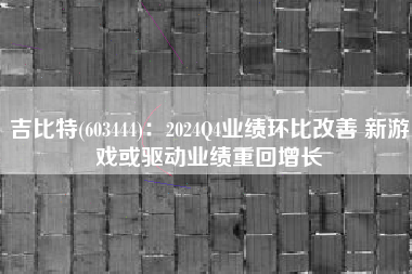 吉比特(603444)：2024Q4业绩环比改善 新游戏或驱动业绩重回增长