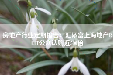 房地产行业定期报告：汇添富上海地产REIT公众认购近500倍