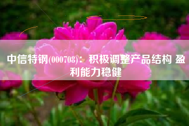 中信特钢(000708)：积极调整产品结构 盈利能力稳健