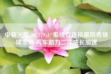 中航光电(002179)：系统互连拓展防务领域市场 汽车助力二次成长加速