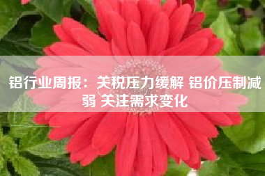 铝行业周报：关税压力缓解 铝价压制减弱 关注需求变化
