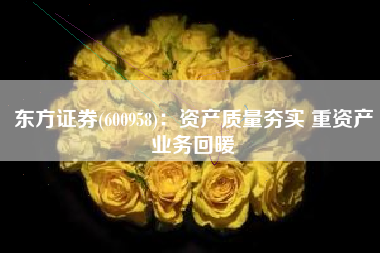 东方证券(600958)：资产质量夯实 重资产业务回暖