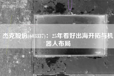 杰克股份(603337)：25年看好出海开拓与机器人布局