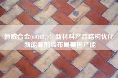 博威合金(601137)：新材料产品结构优化 新能源前瞻布局美国产能