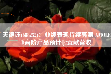 天德钰(688252)：业绩表现持续亮眼 AMOLED高阶产品预计Q2贡献营收