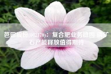 芭田股份(002170)：复合肥业务稳固 磷矿石产能释放值得期待