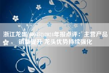 浙江龙盛(600352)2024年报点评：主营产品销量提升 龙头优势持续强化
