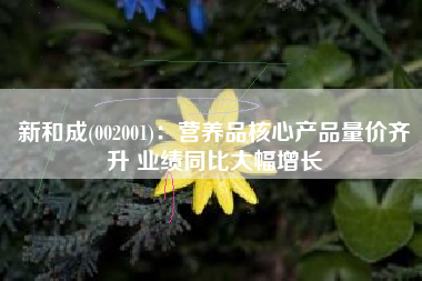 新和成(002001)：营养品核心产品量价齐升 业绩同比大幅增长