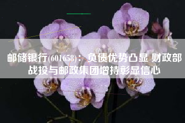 邮储银行(601658)：负债优势凸显 财政部战投与邮政集团增持彰显信心