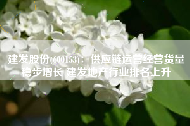 建发股份(600153)：供应链运营经营货量稳步增长 建发地产行业排名上升