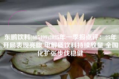 东鹏饮料(605499)2025年一季报点评：25年开局表现亮眼 电解质饮料持续放量 全国化扩张步伐稳健