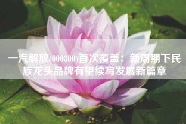 一汽解放(000800)首次覆盖：新周期下民族龙头品牌有望续写发展新篇章