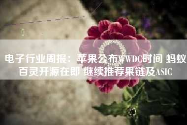 电子行业周报：苹果公布WWDC时间 蚂蚁百灵开源在即 继续推荐果链及ASIC