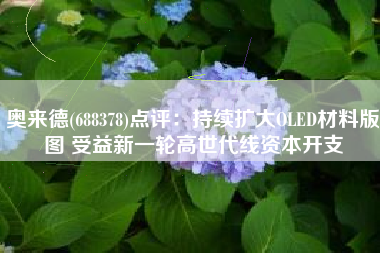 奥来德(688378)点评：持续扩大OLED材料版图 受益新一轮高世代线资本开支