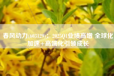 春风动力(603129)：2025Q1业绩高增 全球化加速+高端化引领成长