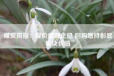 煤炭周报：煤价底部企稳 回购增持彰显板块价值