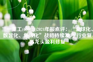 三一重工(600031)2024年报点评：“全球化、数智化、低碳化”战略持续发力 行业复苏龙头盈利修复