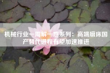 机械行业一周解一惑系列：高端磨床国产替代进程有望加速推进