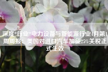 深度*行业*电力设备与新能源行业4月第1周周报：美国对进口汽车加征25%关税正式生效