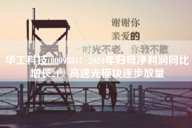 华工科技(000988)：2024年归母净利润同比增长21% 高速光模块逐步放量