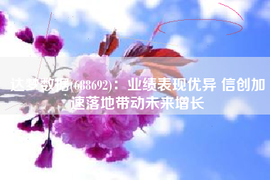 达梦数据(688692)：业绩表现优异 信创加速落地带动未来增长