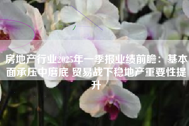 房地产行业2025年一季报业绩前瞻：基本面承压中磨底 贸易战下稳地产重要性提升