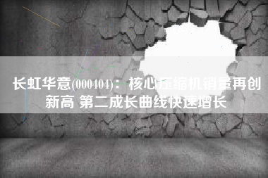 长虹华意(000404)：核心压缩机销量再创新高 第二成长曲线快速增长