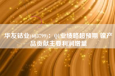 华友钴业(603799)：Q1业绩略超预期 镍产品贡献主要利润增量