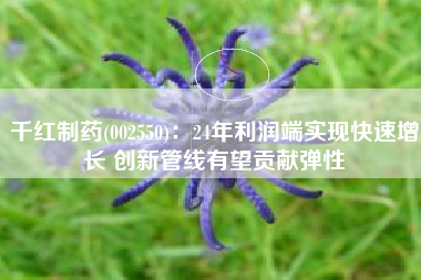 千红制药(002550)：24年利润端实现快速增长 创新管线有望贡献弹性
