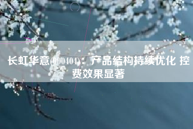 长虹华意(000404)：产品结构持续优化 控费效果显著