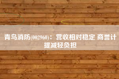 青鸟消防(002960)：营收相对稳定 商誉计提减轻负担