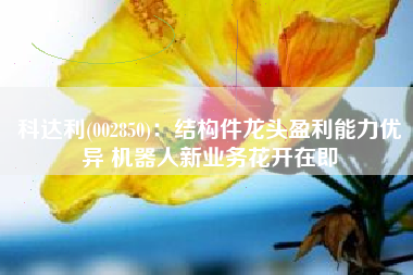 科达利(002850)：结构件龙头盈利能力优异 机器人新业务花开在即