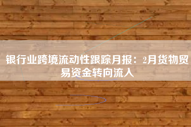 银行业跨境流动性跟踪月报：2月货物贸易资金转向流入