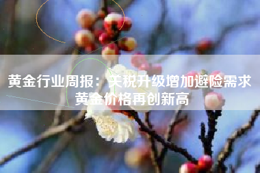 黄金行业周报：关税升级增加避险需求 黄金价格再创新高