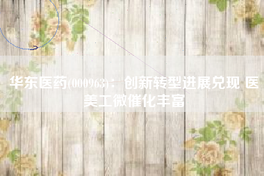 华东医药(000963)：创新转型进展兑现 医美工微催化丰富