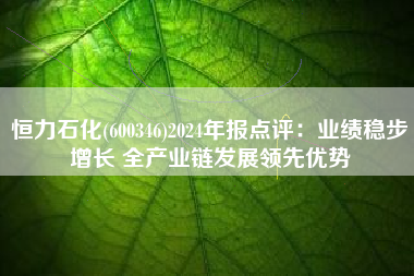 恒力石化(600346)2024年报点评：业绩稳步增长 全产业链发展领先优势